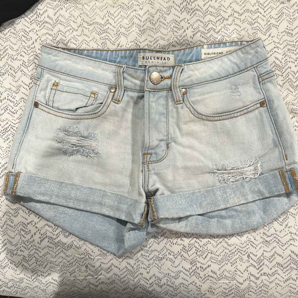 Light Wash Jean Girlfriend Shorts